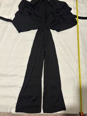Classic Black Tie-Front Jumpsuit - Women's